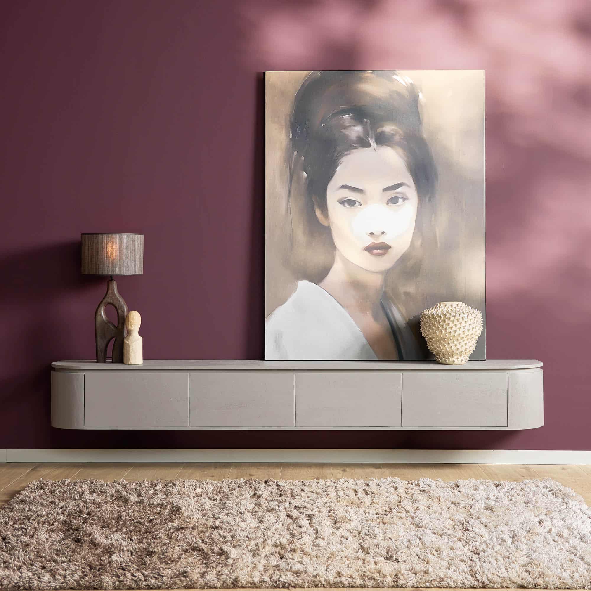 Starfurn tv meubel Excellent taupe 240x35x30 cm mangohout
