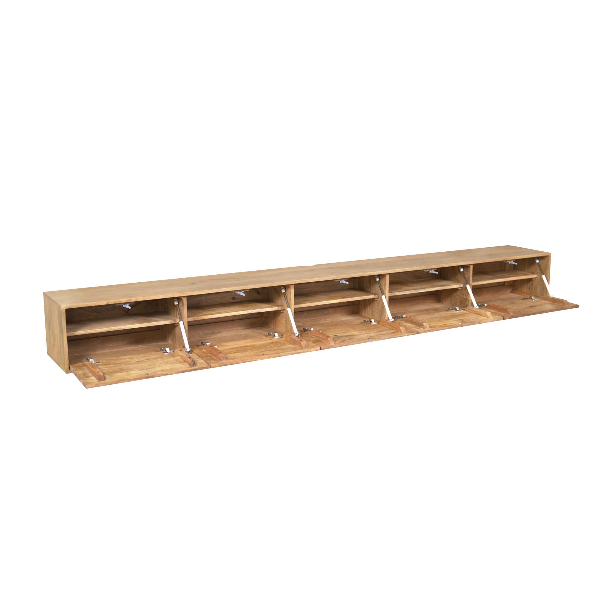 Starfurn Zwevend tv meubel Vision Licht Mangohout 280 cm