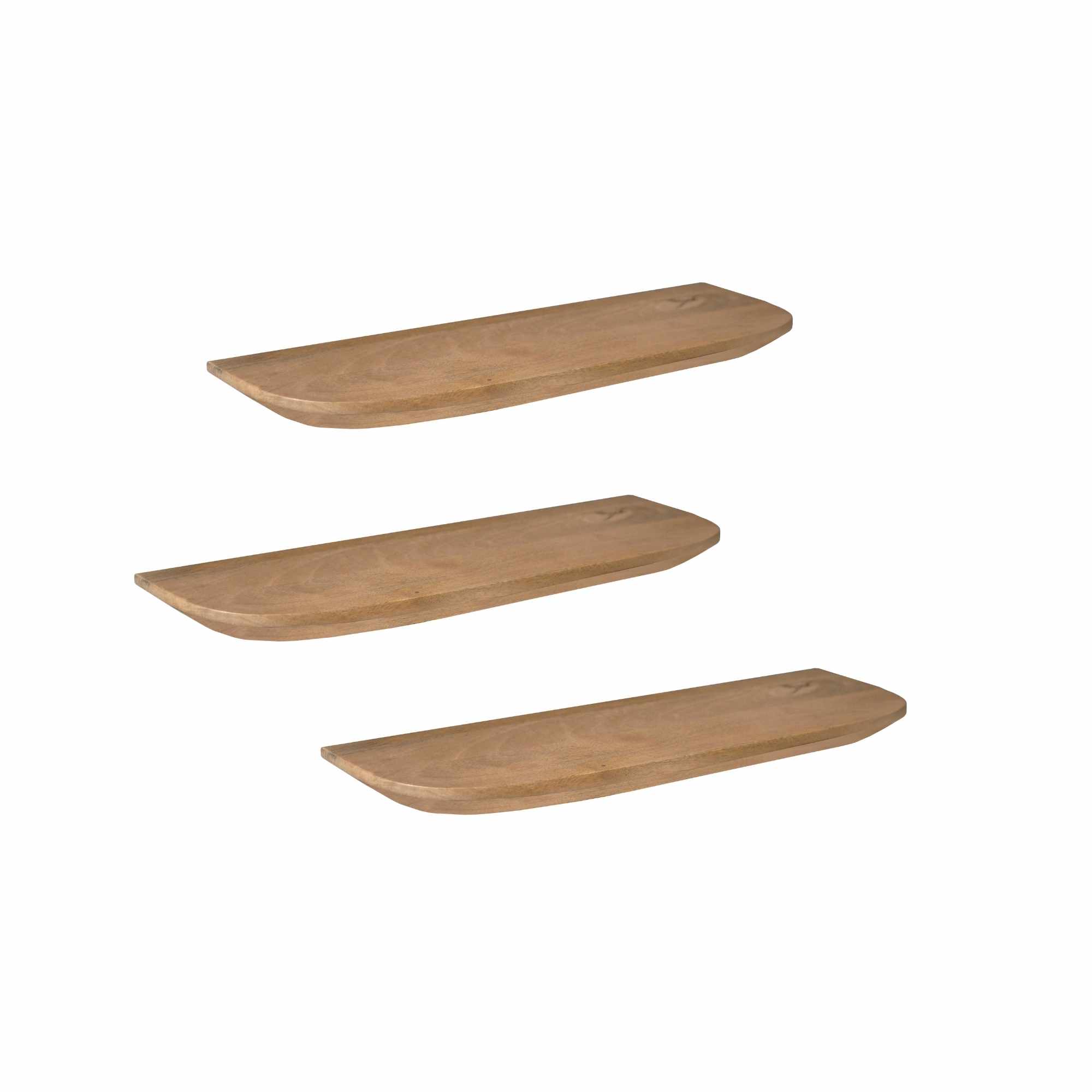 Starfurn Wandplank Gusta Set van 3 Naturel Mangohout 60 cm