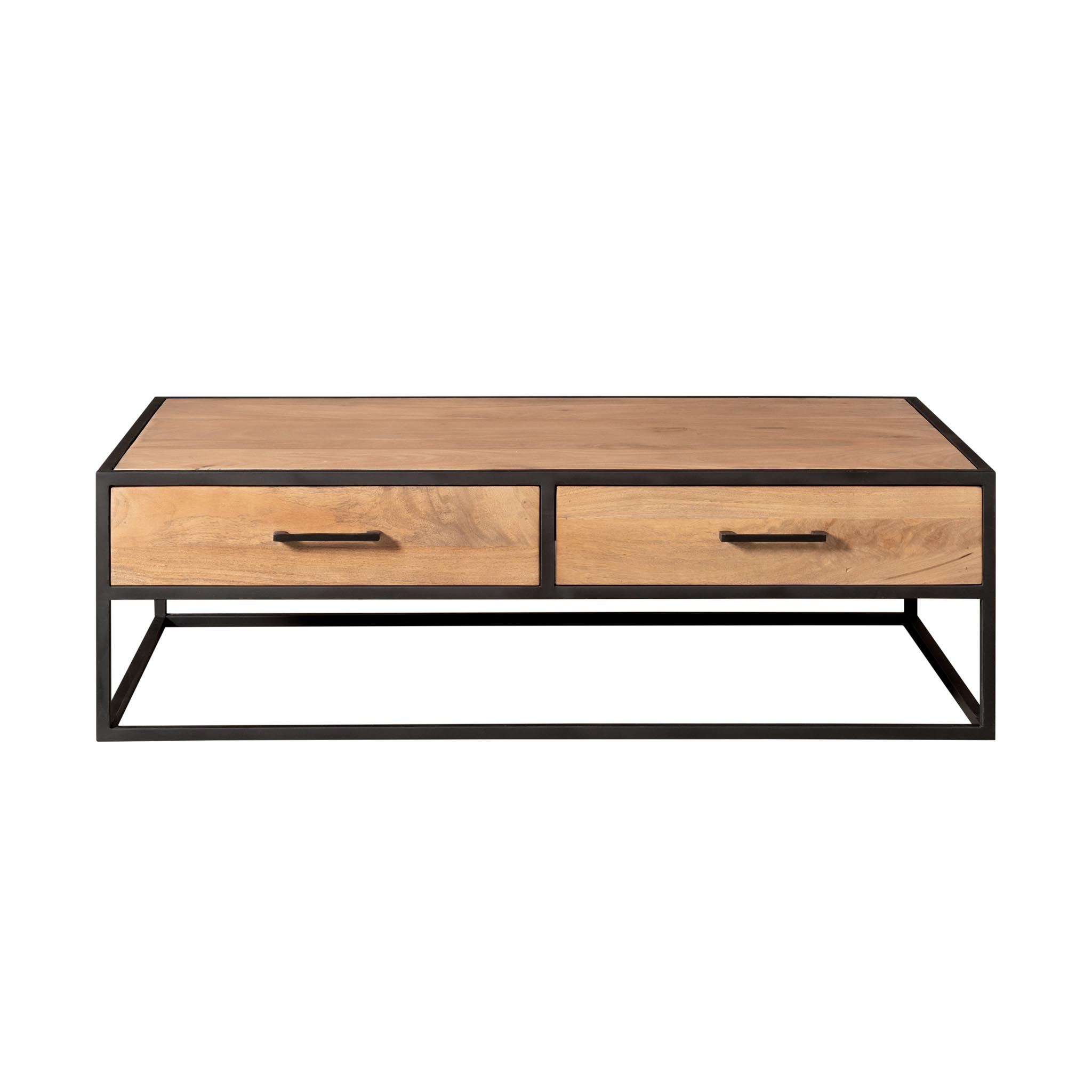 Starfurn Rechthoekige salontafel Dakota met lades Naturel Mangohout 130 cm