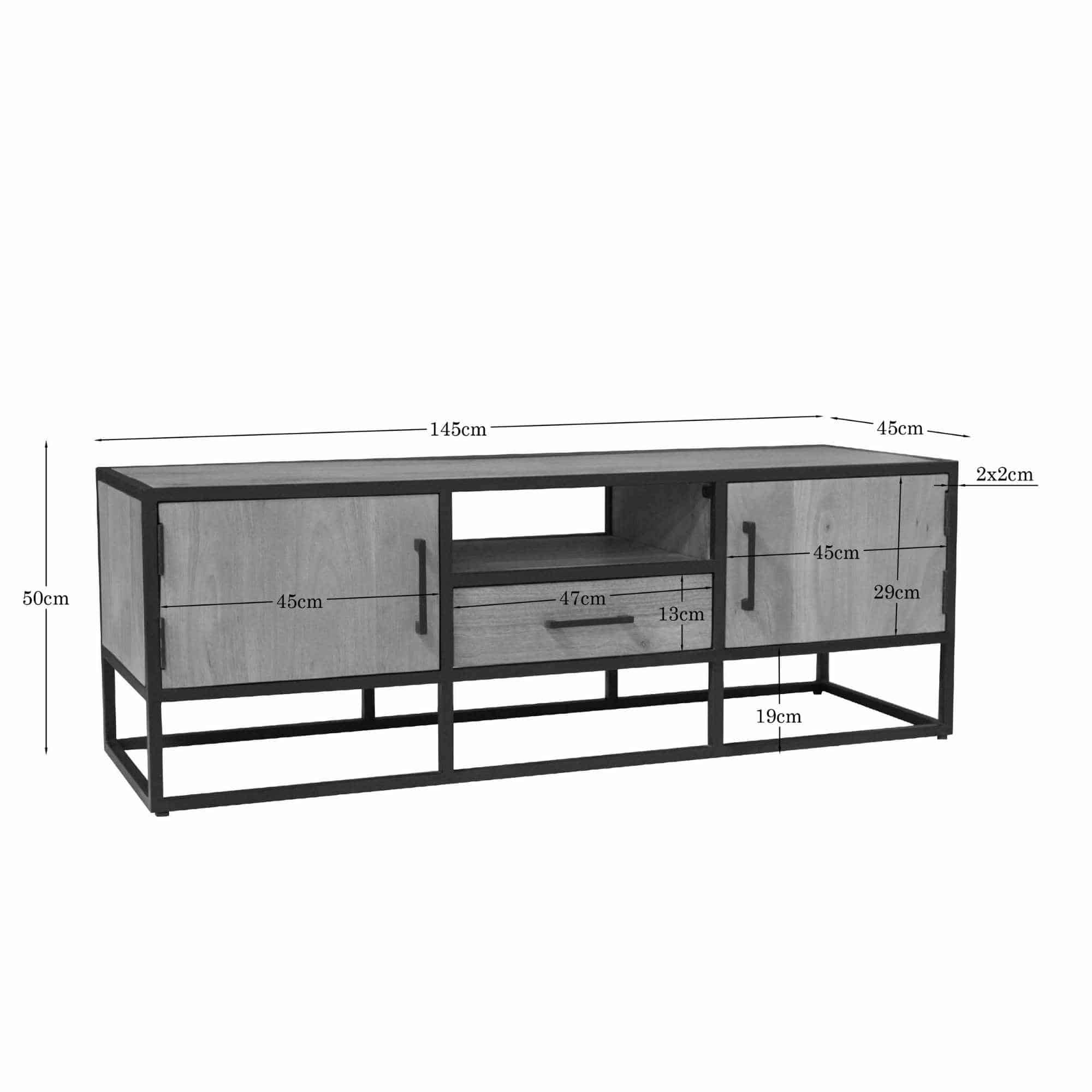 Starfurn Tv meubel Dakota Naturel Mangohout 145 cm