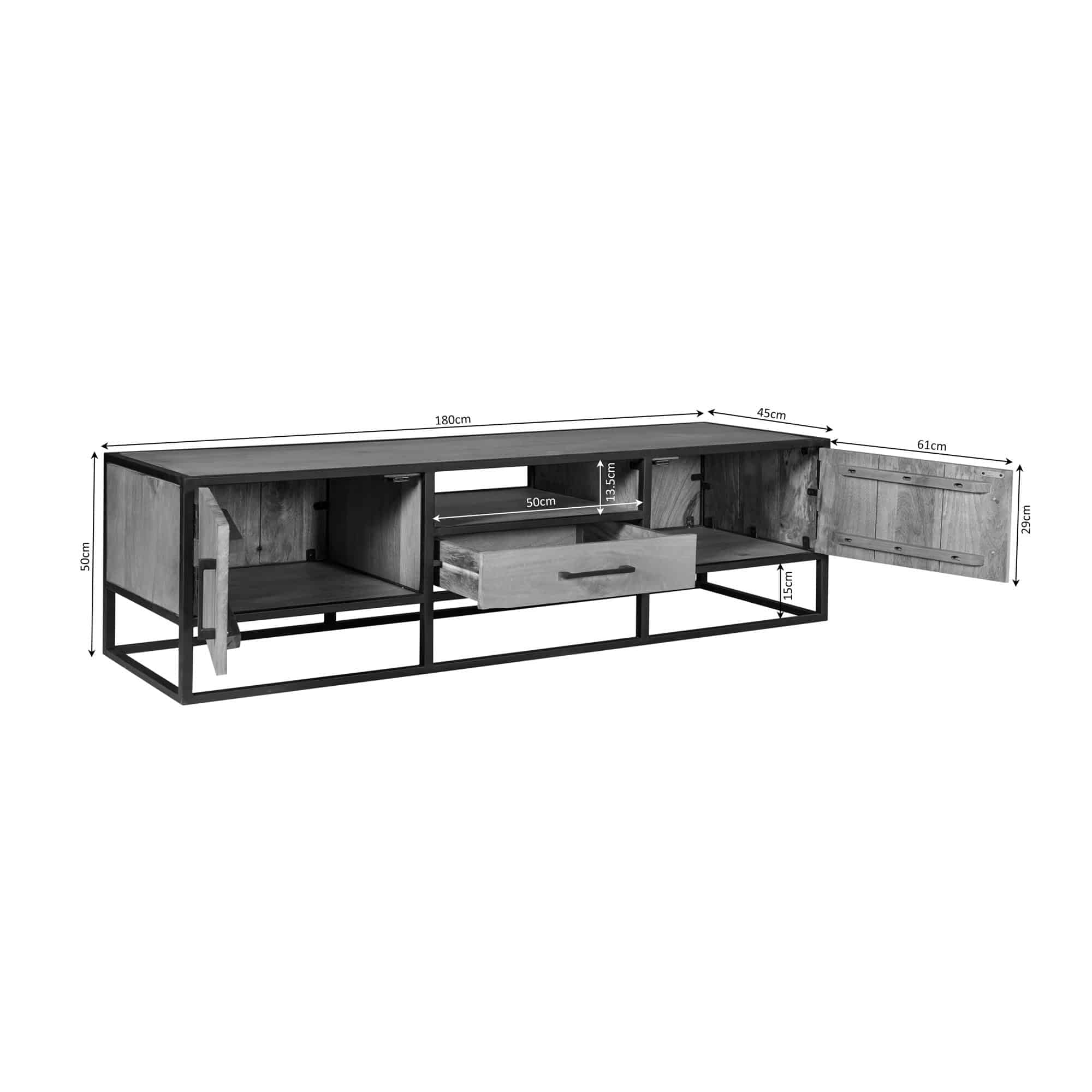 Starfurn Tv meubel Dakota Naturel Mangohout 180 cm