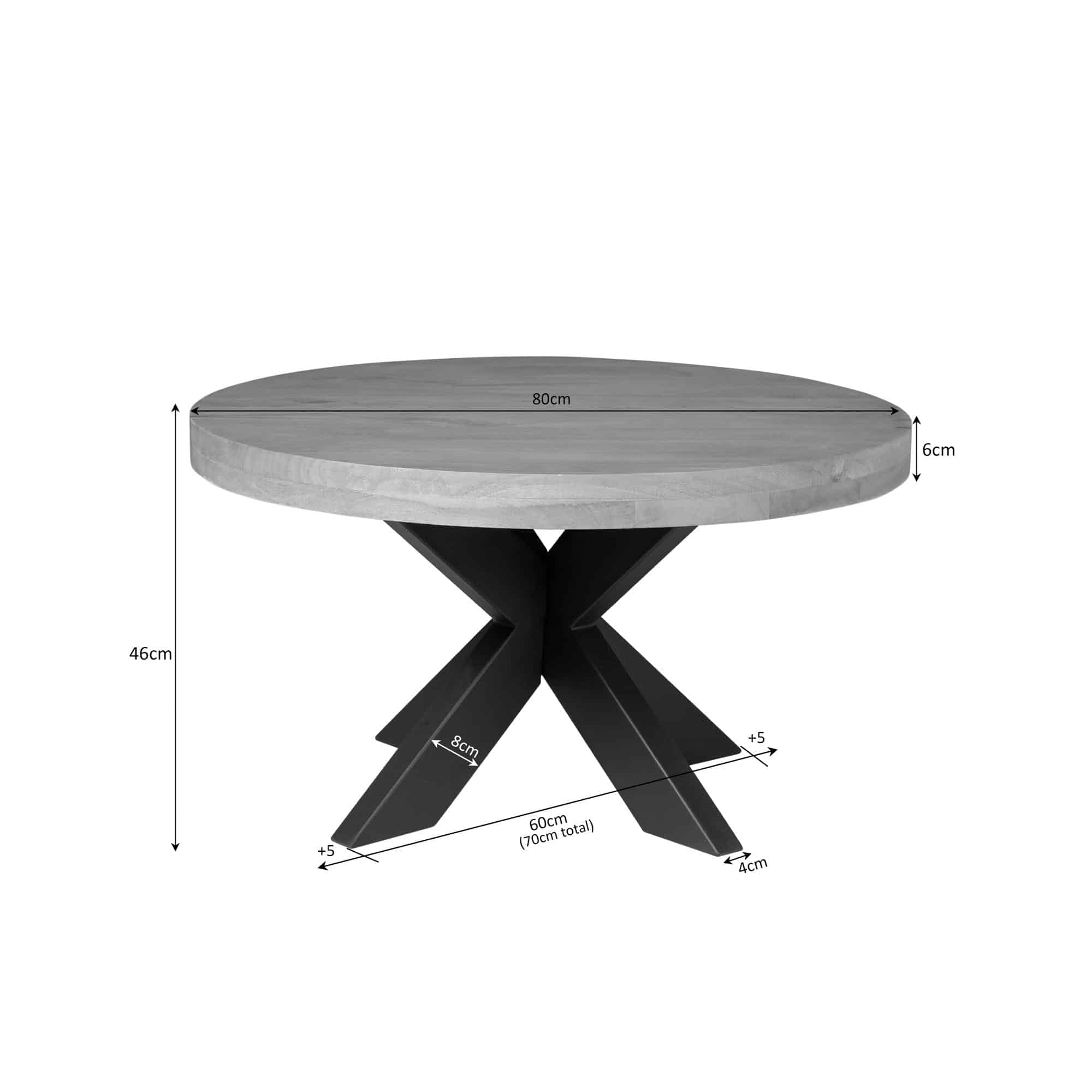Starfurn Ronde salontafel Dakota Naturel Mangohout 80 cm