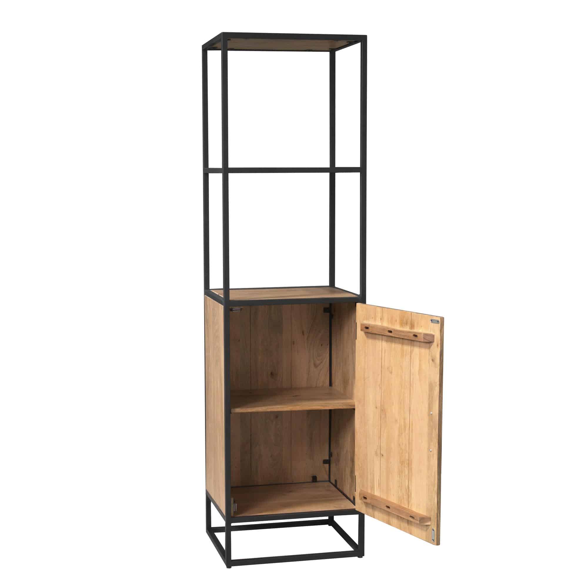 Starfurn Boekenkast Dakota met deur Naturel Mangohout 55 cm