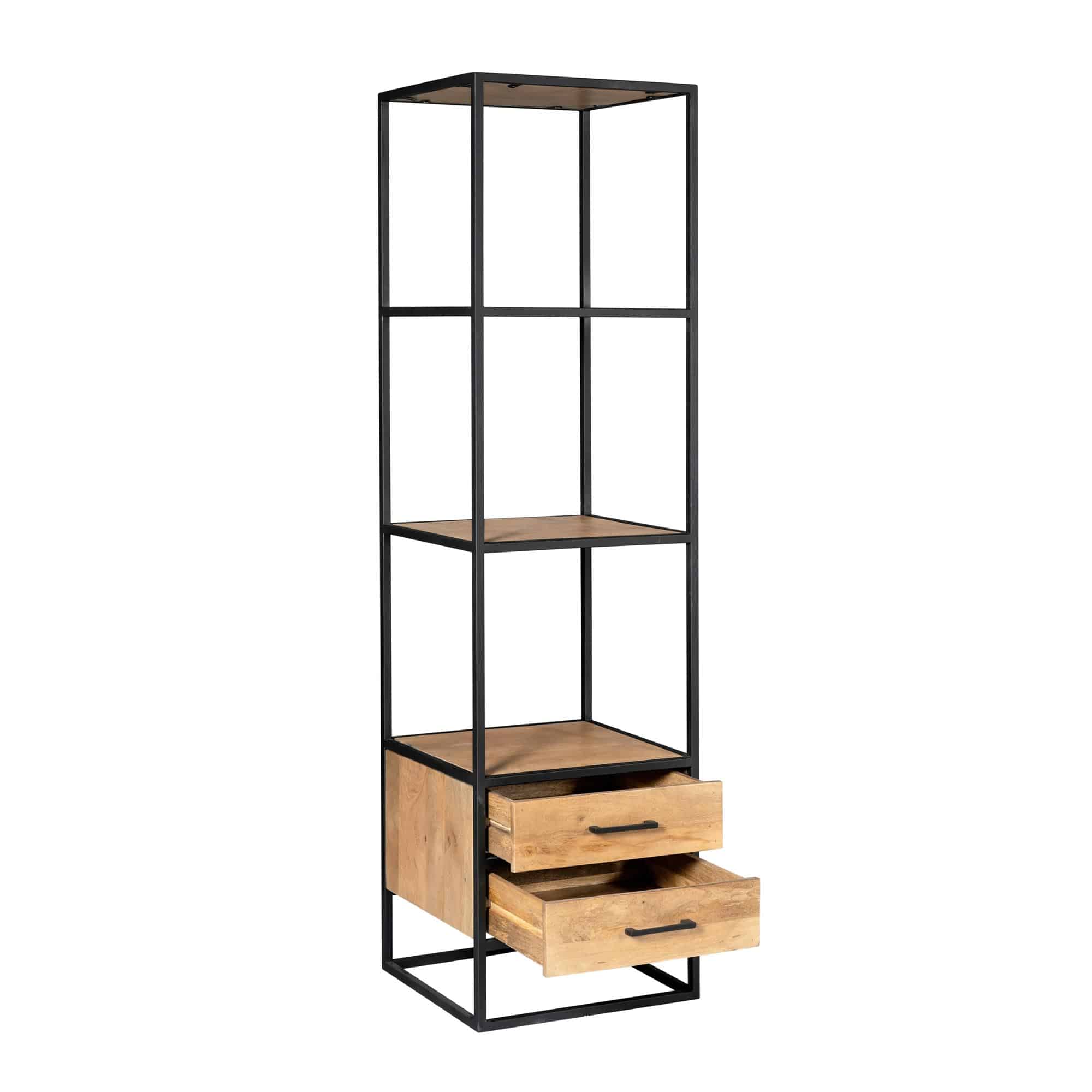 Starfurn Boekenkast Dakota met lades Naturel Mangohout 55 cm