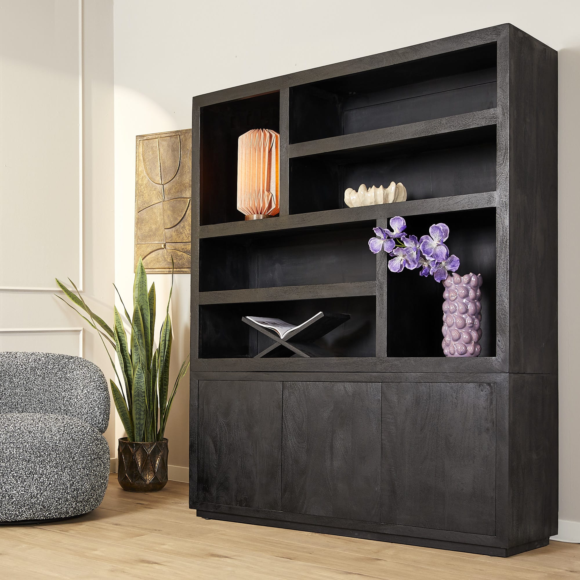 Starfurn Vakkenkast Brussel Black XL | 160 cm