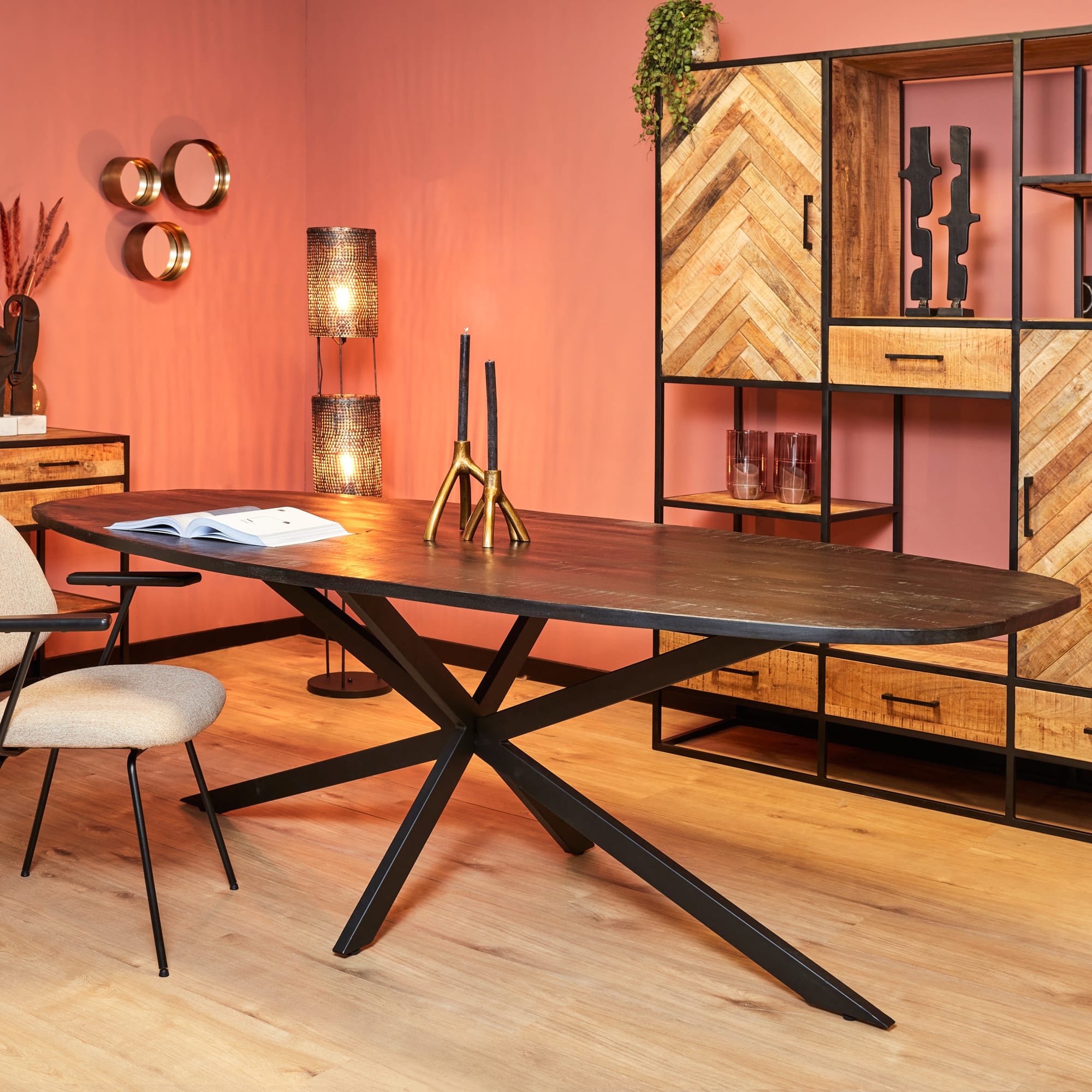 Starfurn Eettafel Elegance Black | 200 cm | Deens ovaal