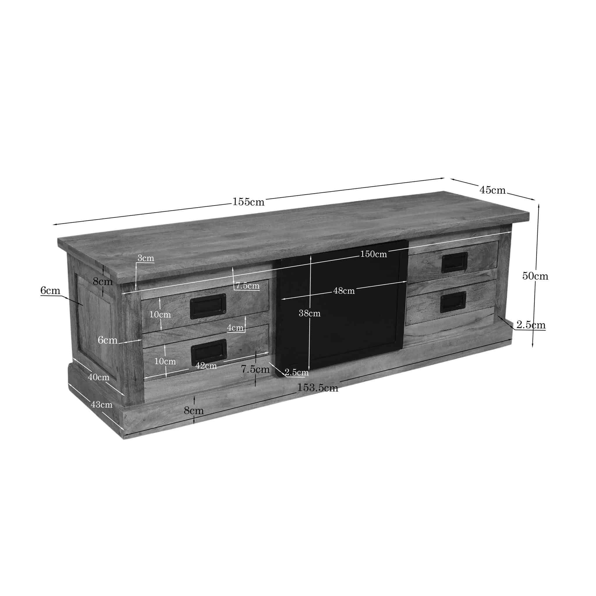 Starfurn Tv meubel Noa Naturel Mangohout 155 cm
