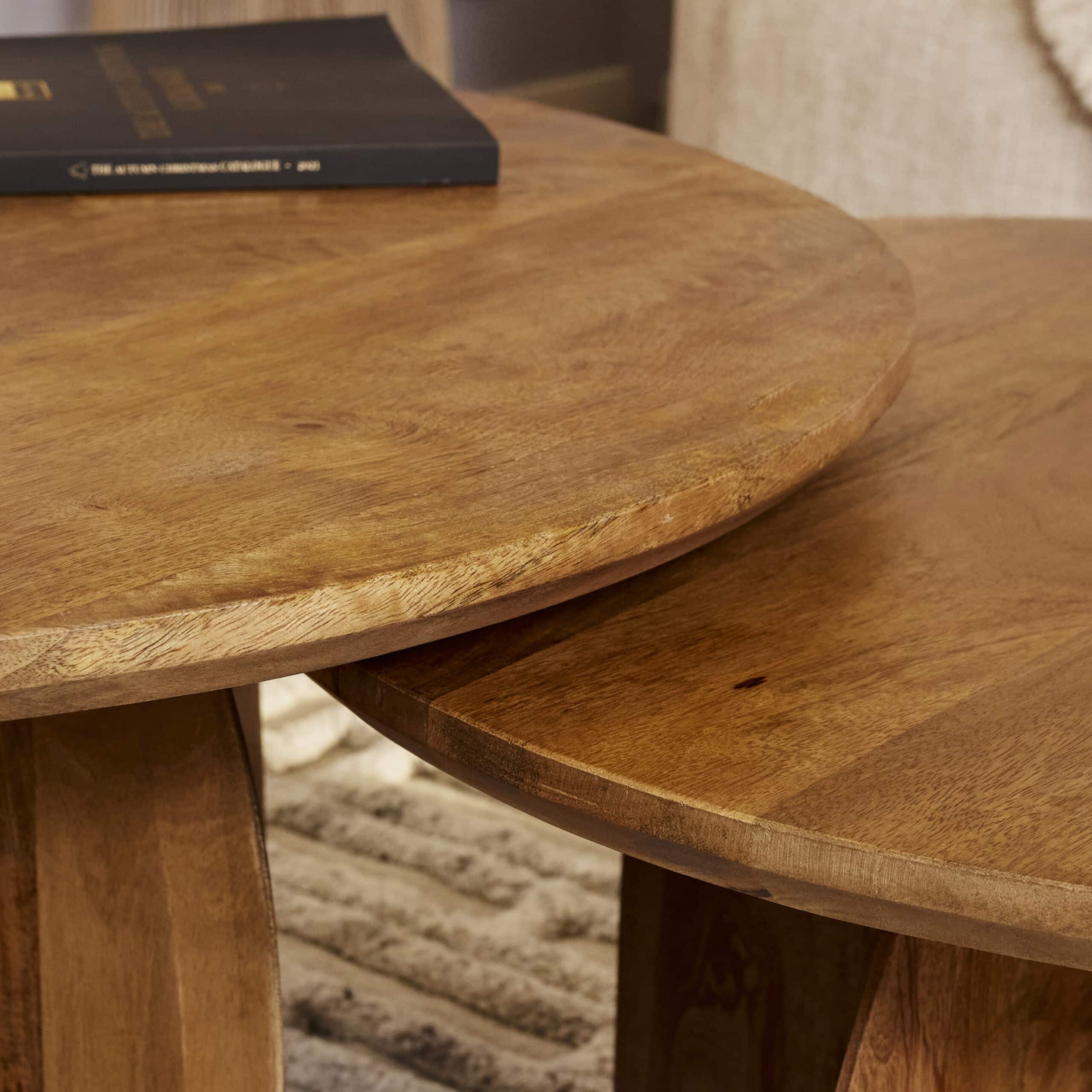 Starfurn Ronde Salontafel Tense Naturel Mangohout 80 cm