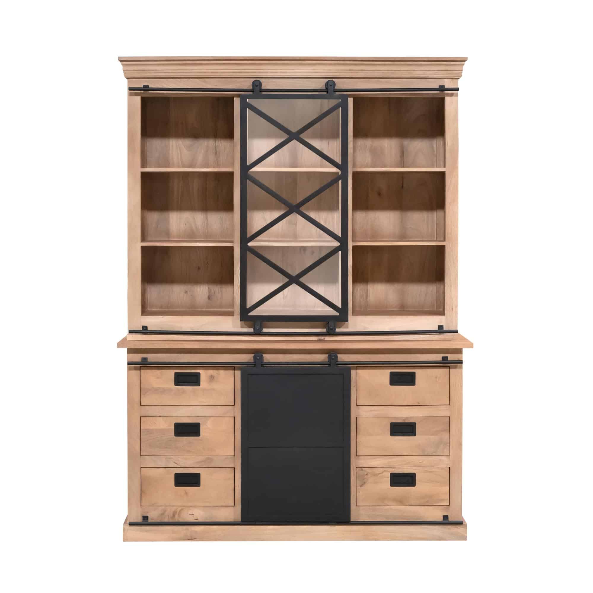 Starfurn Vitrinekast Fresno Naturel Mangohout 160 cm