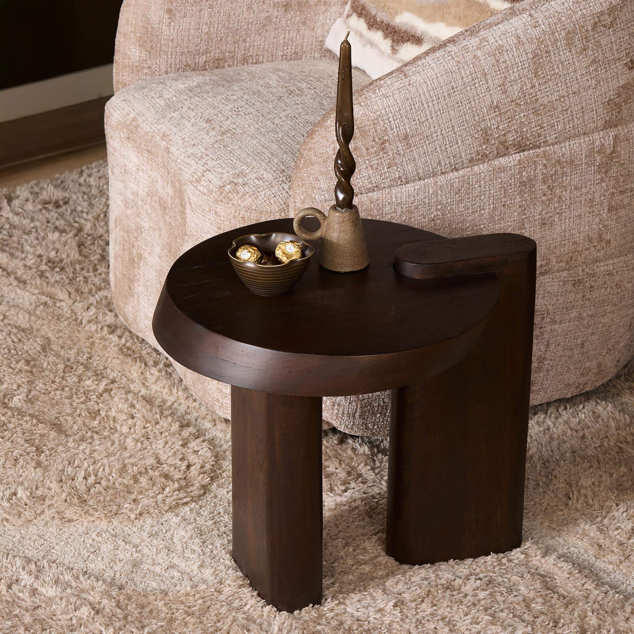 Starfurn Bijzettafel Rava Bruin Mangohout 50 cm