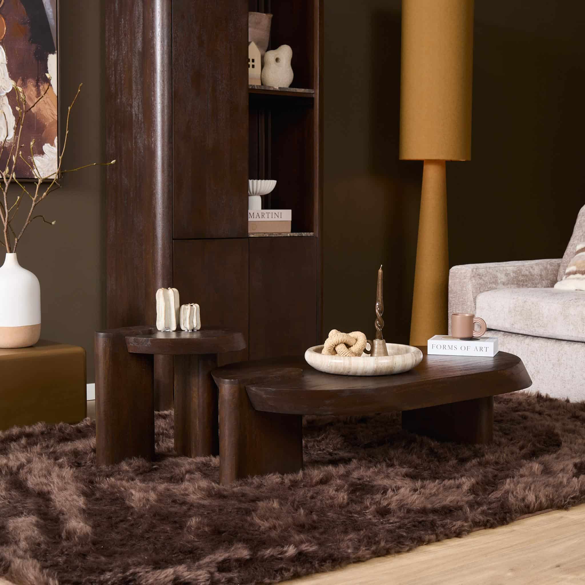 Starfurn Bijzettafel Rava Bruin Mangohout 50 cm