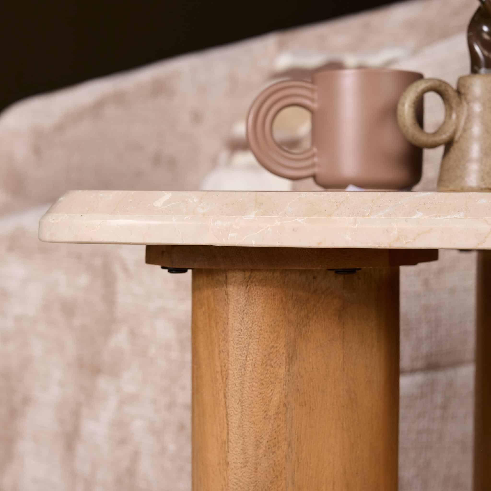 Starfurn Bijzettafel Nuvé Naturel Botticino marmer 60 cm