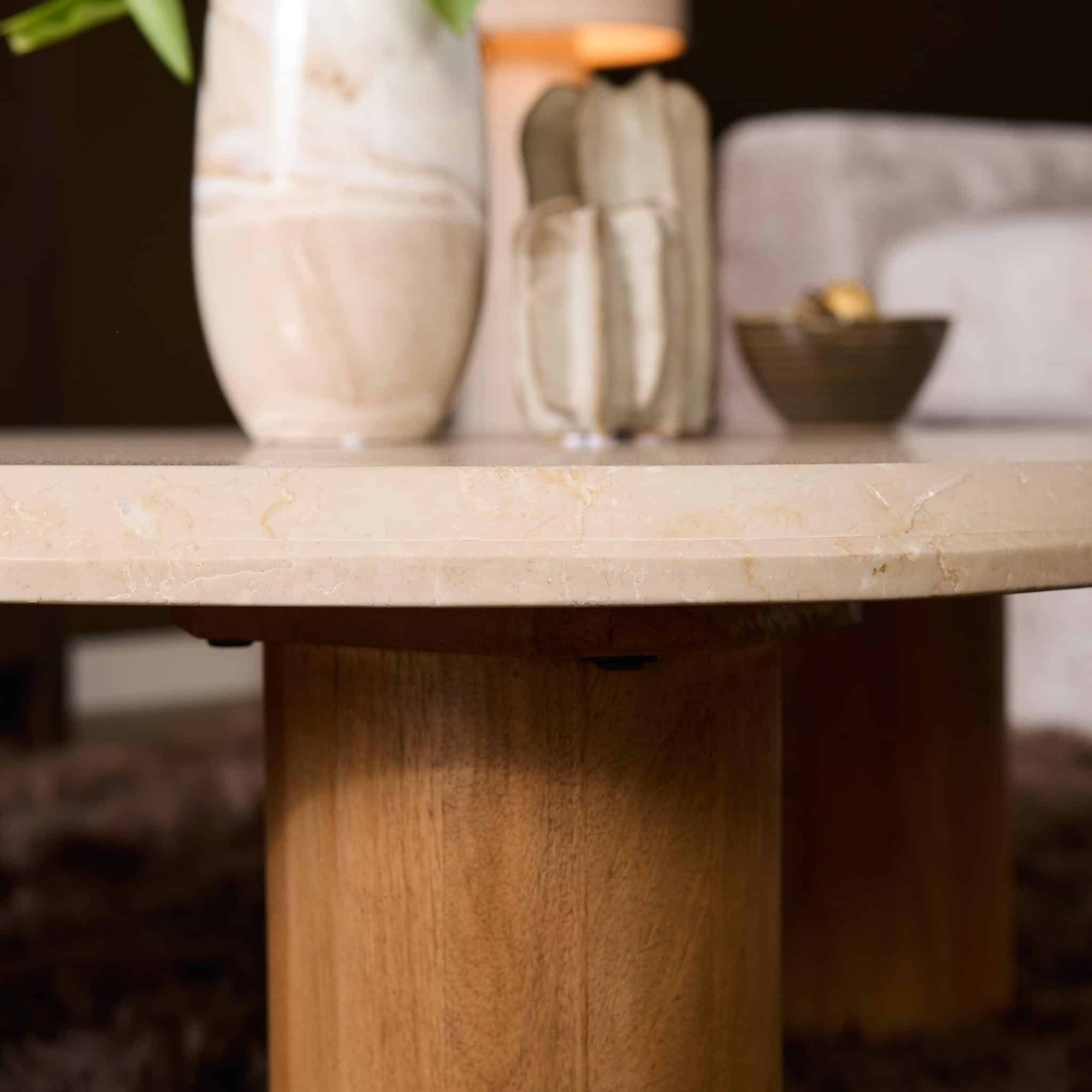 Starfurn Bijzettafel Nuvé Naturel Botticino marmer 60 cm