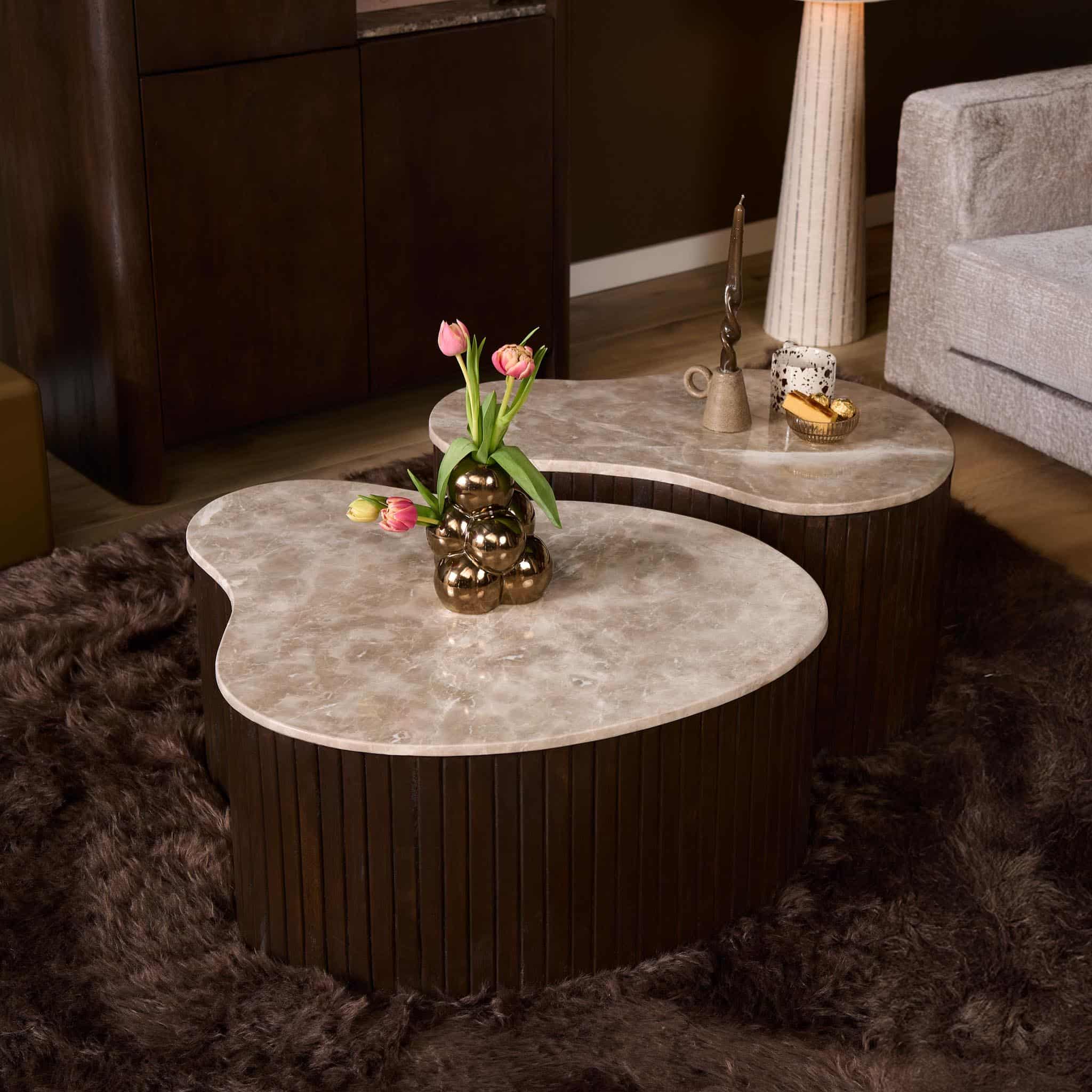 Starfurn Salontafel Nomi Bruin Marmer 84 cm