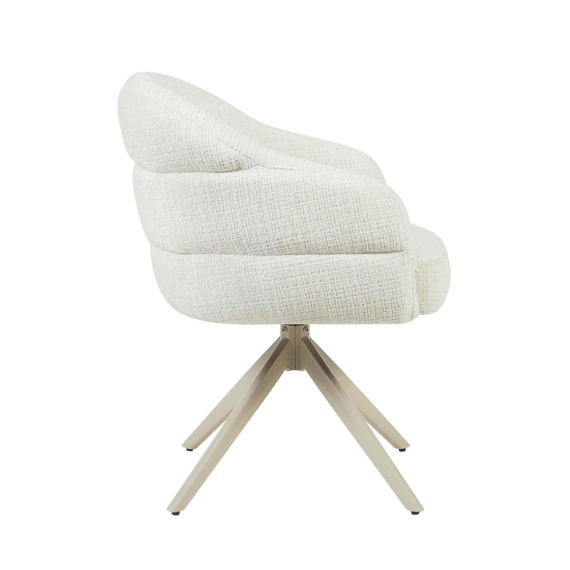 Starfurn Draaibare eetkamerstoel Bella Off White Poot Zand