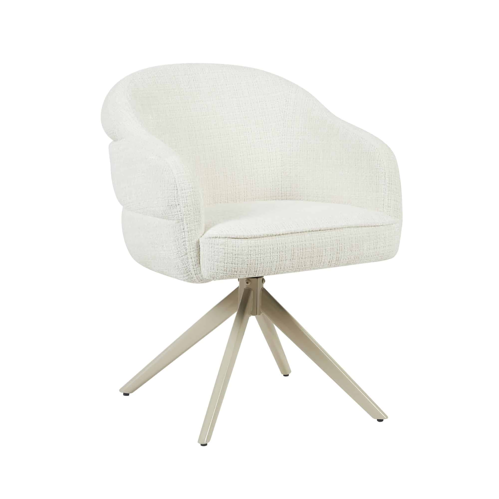 Starfurn Draaibare eetkamerstoel Bella Off White Poot Zand