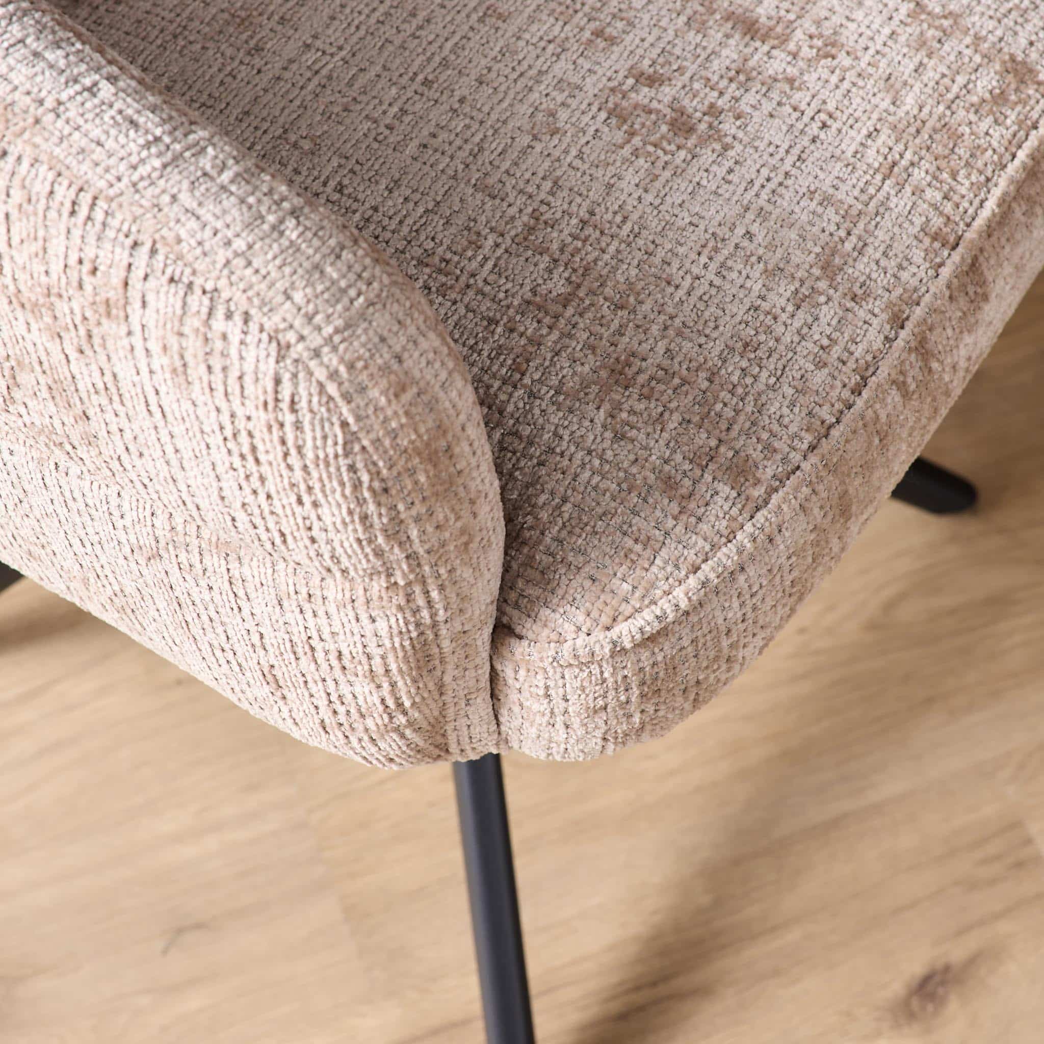 Starfurn Draaibare eetkamerstoel Bella Beige Poot Zwart