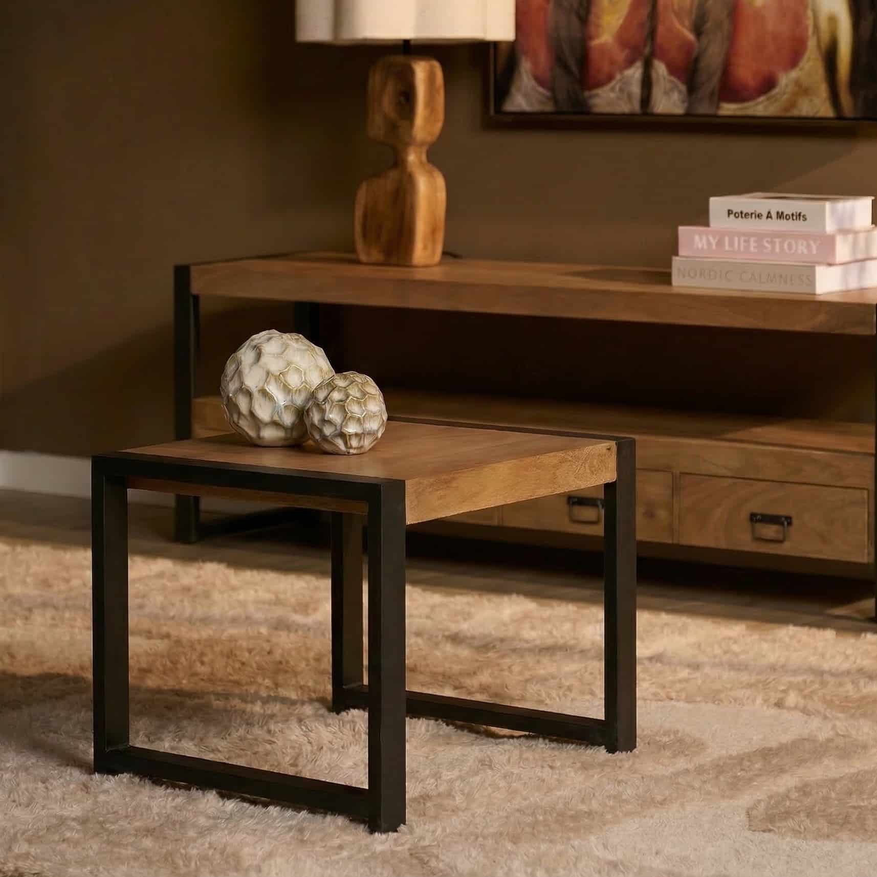 Starfurn Bijzettafel Britt Naturel Mangohout 60 cm