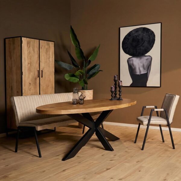 Starfurn Ovale eettafel Dakota Naturel Mangohout 300 cm