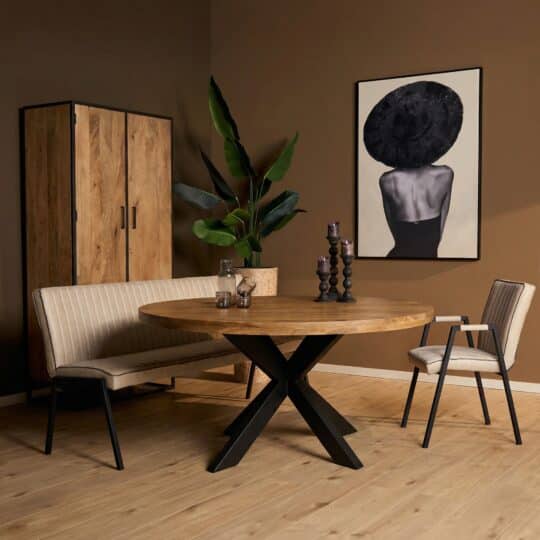 Starfurn Ronde eettafel Dakota Naturel Mangohout 130 cm