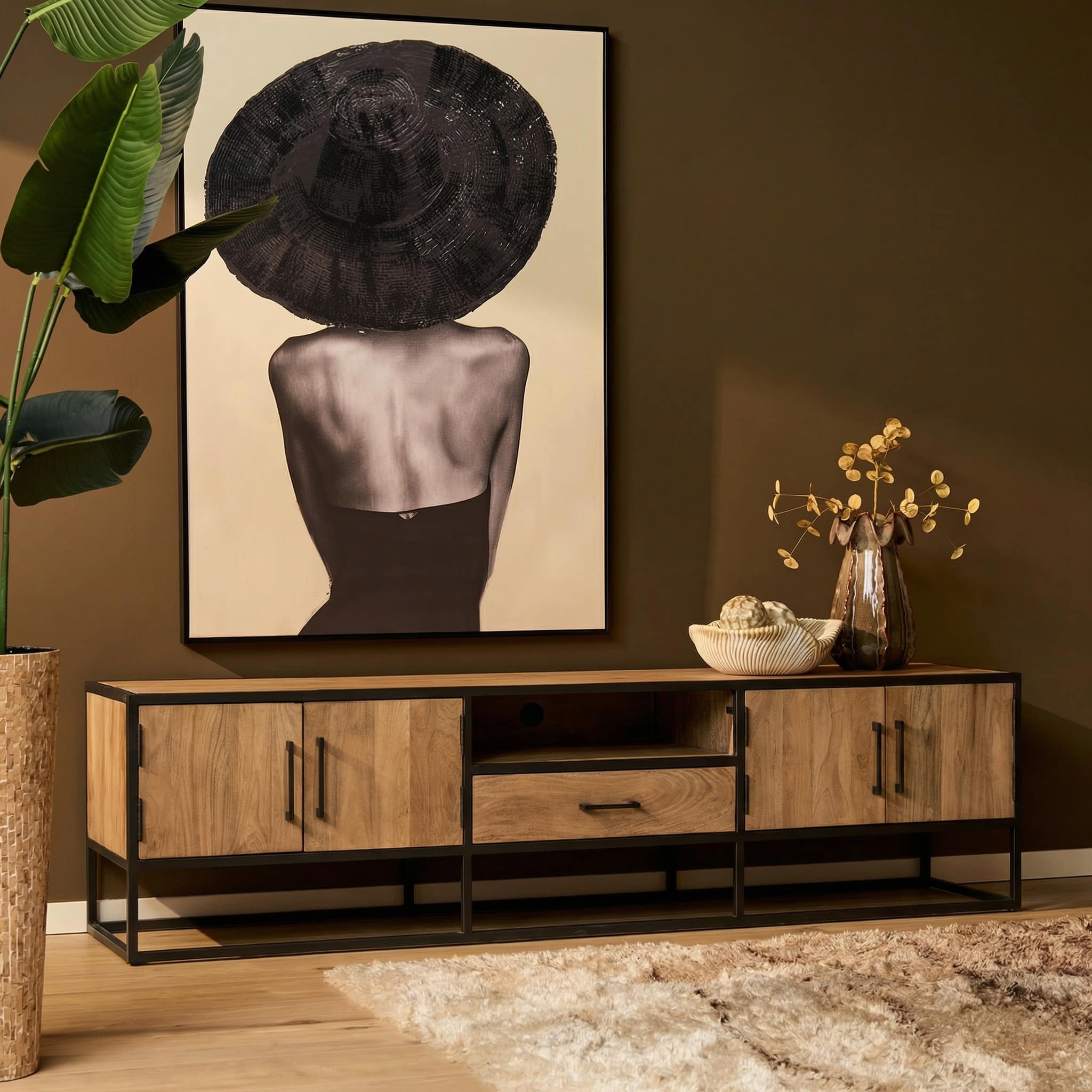 Starfurn Tv meubel Dakota Naturel Mangohout 240 cm