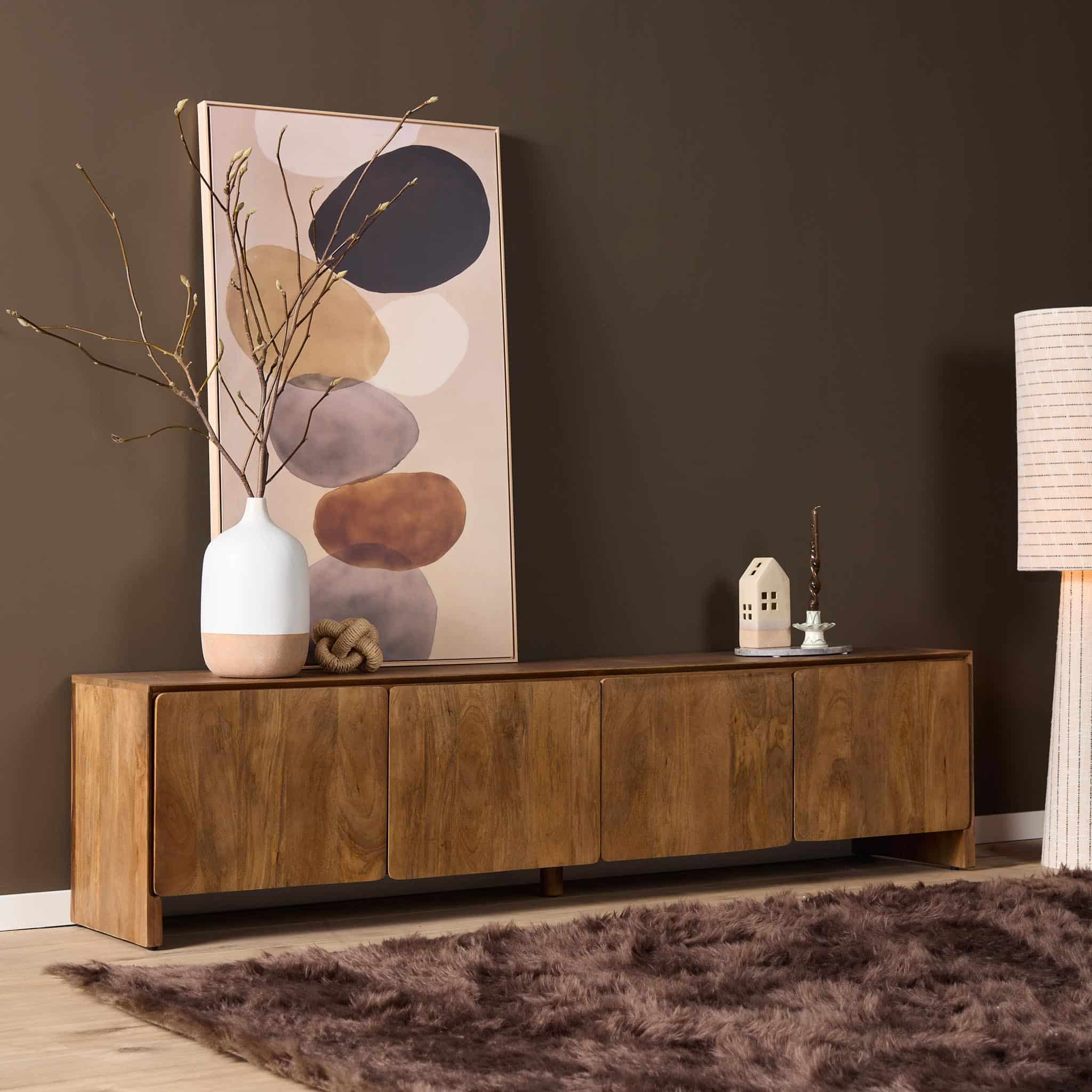 Starfurn Tv meubel Tense Naturel Mangohout 200 cm
