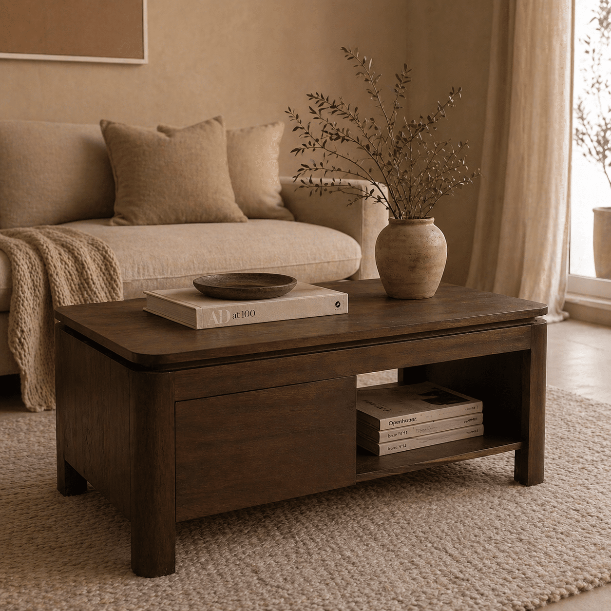 Starfurn Vierkante Salontafel Dallas Bruin Mangohout 80 cm