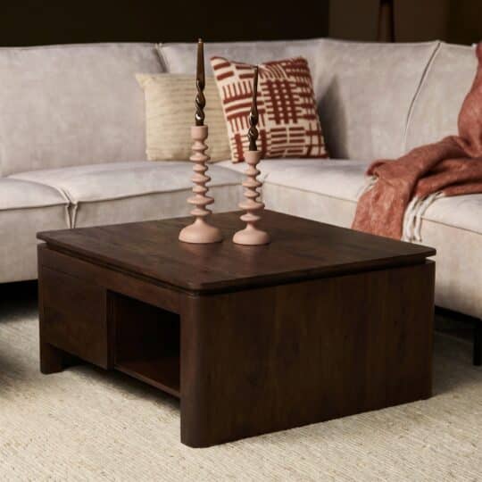 Starfurn Vierkante Salontafel Dallas Bruin Mangohout 80 cm