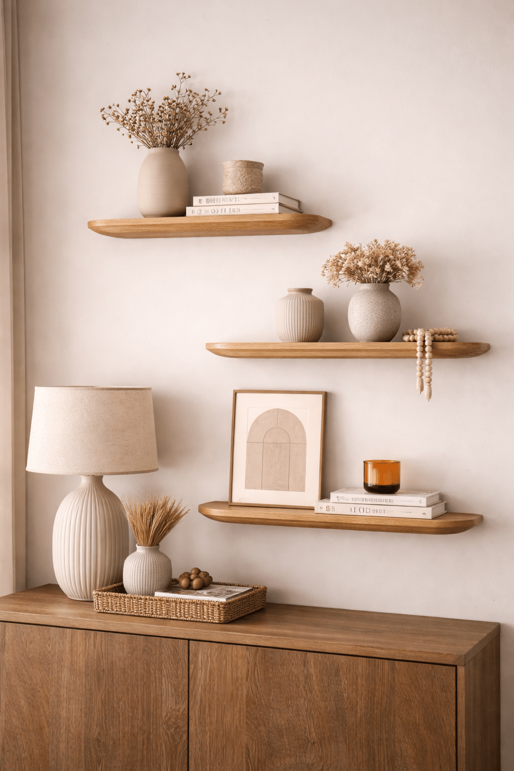 Starfurn Wandplank Gusta Set van 3 Naturel Mangohout 60 cm