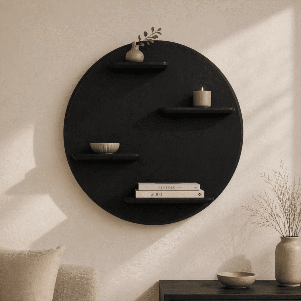 Starfurn wandrek Lena 75 cm rond zwart mangohout