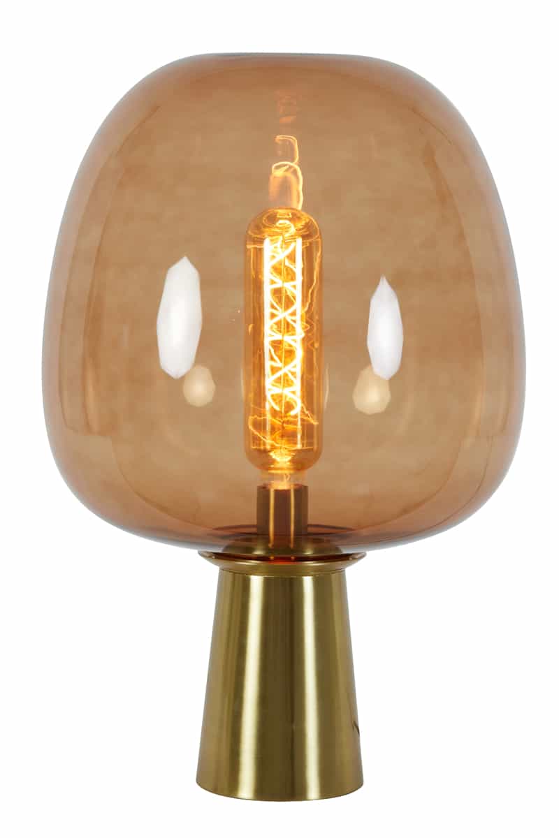 Light & Living tafellamp Ø40x59 cm Maysony glas bruin+brons