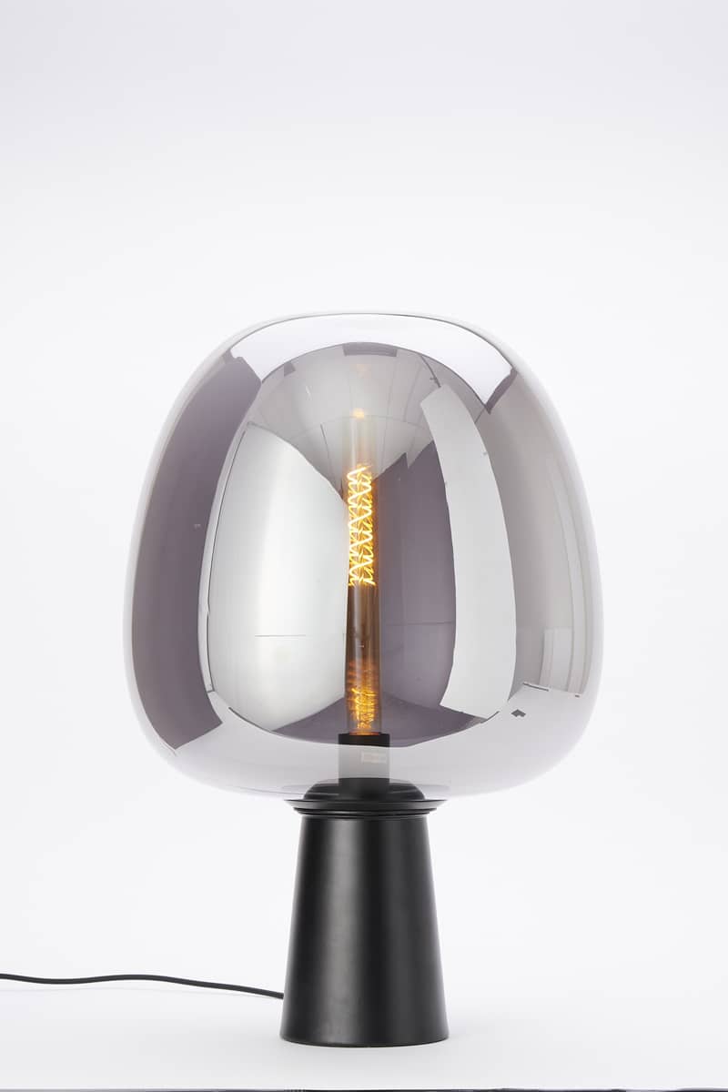 Light & Living tafellamp Ø40x59 cm Maysony glas smoke+mat zwart