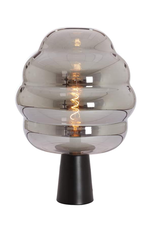 Light & Living tafellamp Ø45x64 cm Misty glas smoke+mat zwart