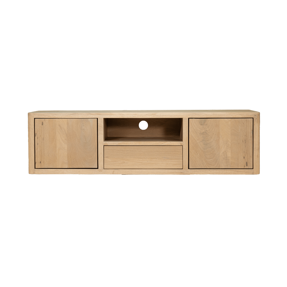 Tower Living tv meubel zwevend/ staand Tenna 150x45x40 cm mangohout naturel