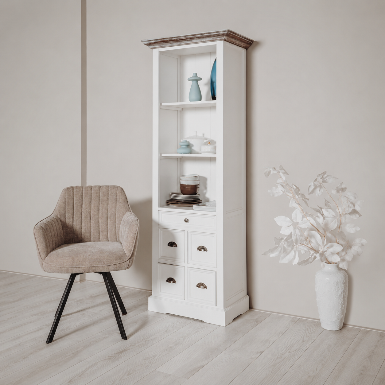 Tower Living boekenkast Fleur 66x40x191 cm grenen