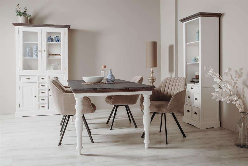 Tower Living eettafel Fleur 220x100x78 cm ronde poot grenen