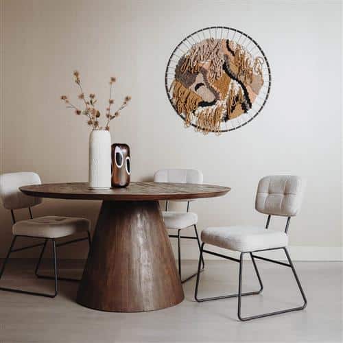 Tower Living eettafel Premana rond 150x150x77 cm bruin mangohout