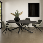Tower Living eettafel Selva ovaal 200x100x77 cm zwart mangohout