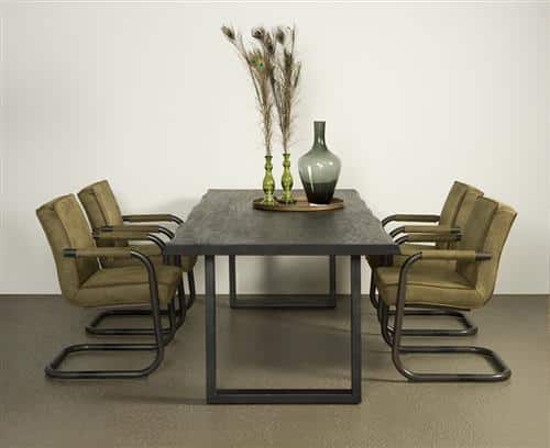 Tower Living eettafel Ultimo 160x90x78 cm black acacia
