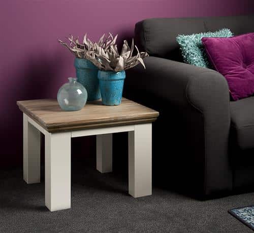Tower Living hoektafel Fleur square poot 60x60x45 cm grenen