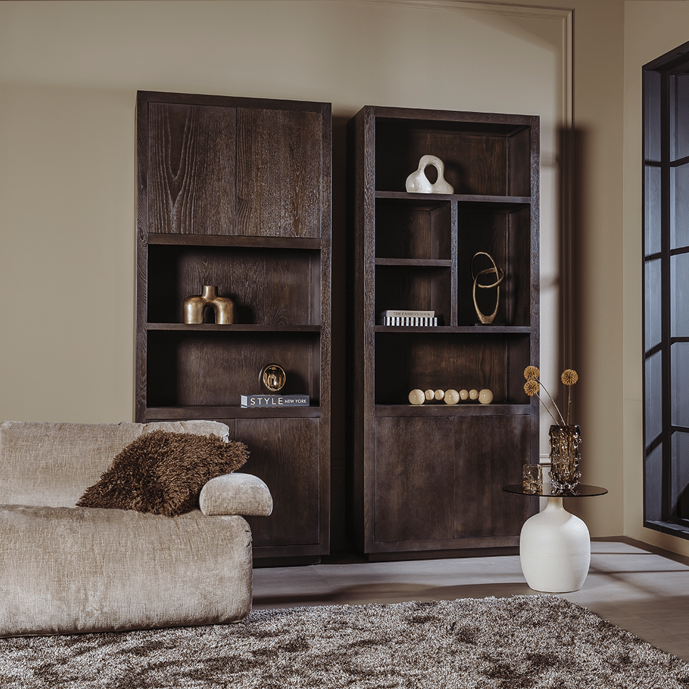 Tower Living opbergkast Mincio 90x42x220 cm donkerbruin eiken