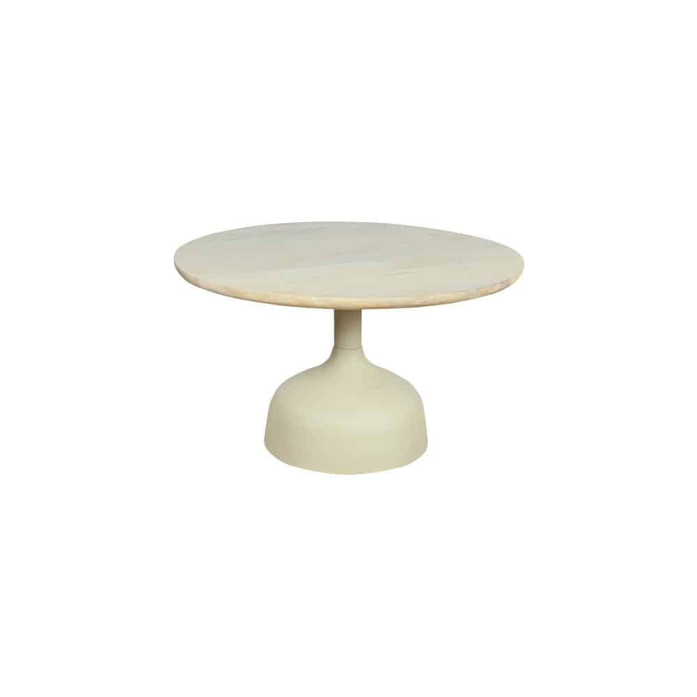 Tower Living salontafel Elba 70x70x40 cm rond mangohout gebroken wit