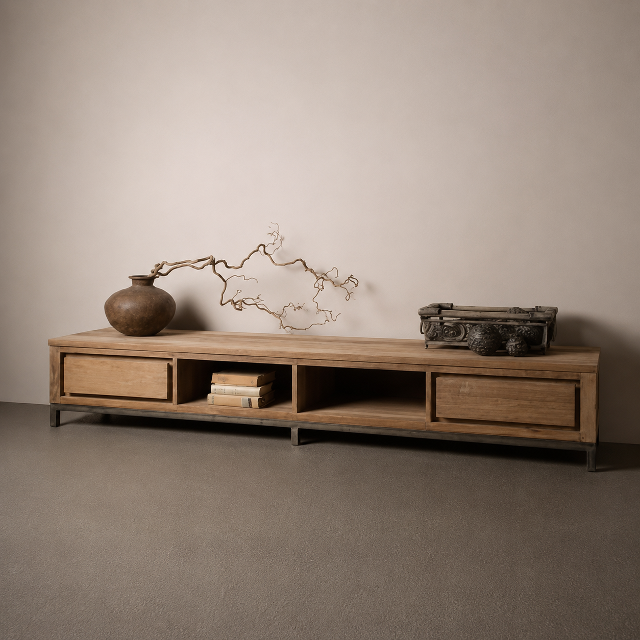 Tower Living tv meubel Venetie 220x45x37 cm oud teak