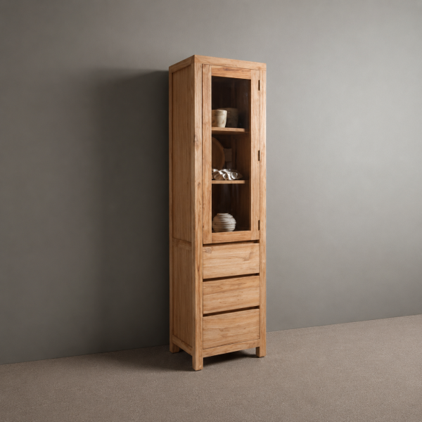 Tower Living vitrinekast Corona 50x40x190 cm teak