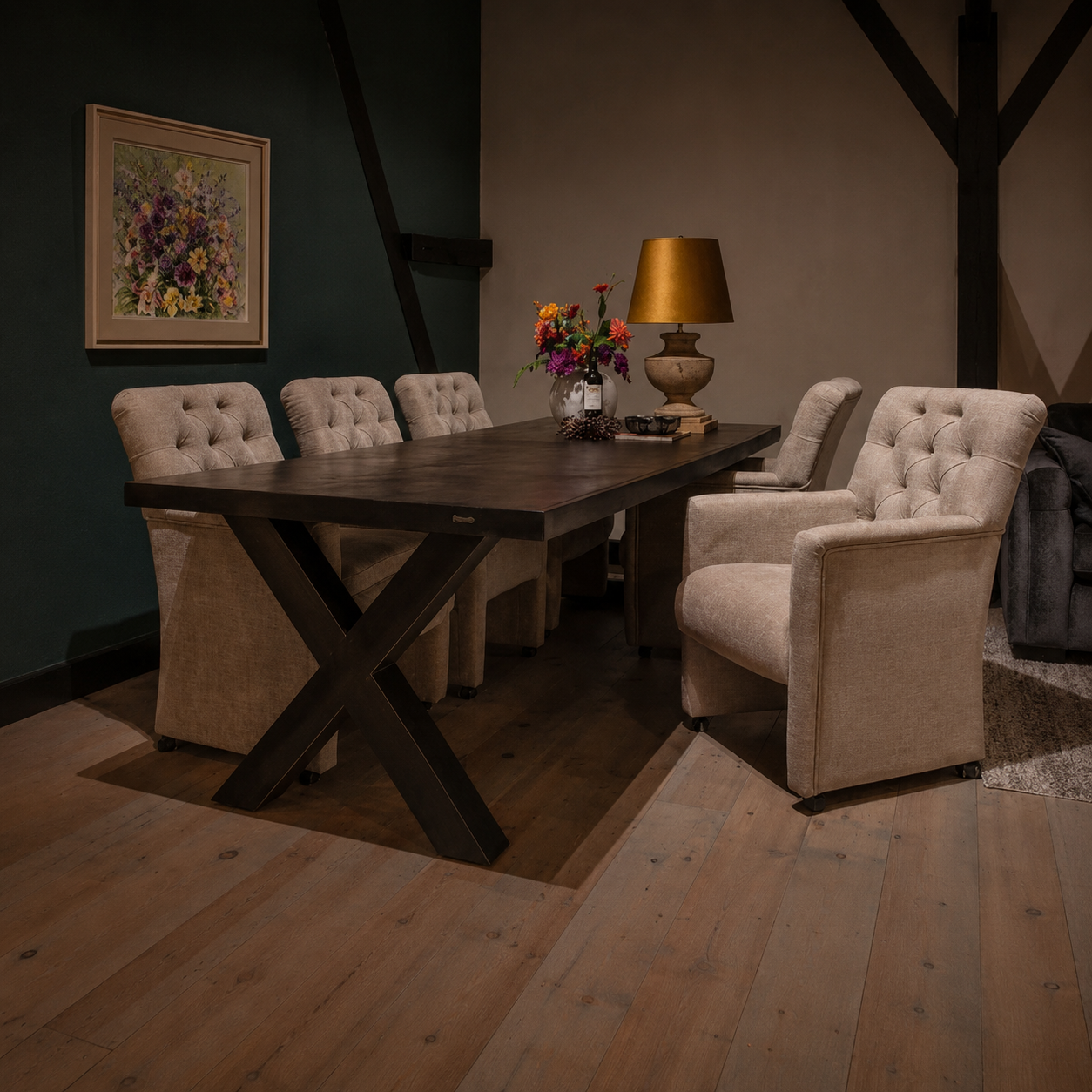 UrbanSofa-Toulouse-Belize-Sand-Herringbone-Recht-X-Leg