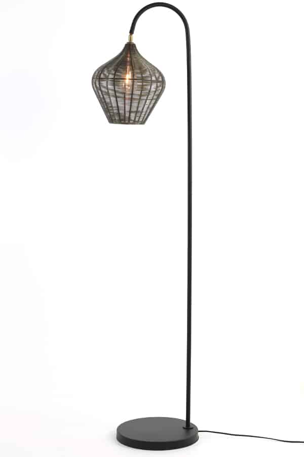 Light & Living vloerlamp 35x30x160 cm Alvaro antiek brons+mat zwart