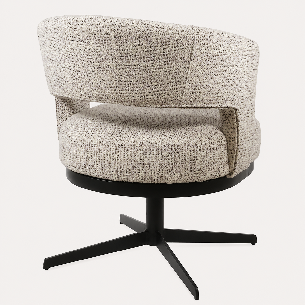 achterkant Nijwie MySons eetkamerstoel Bruce - draaipoot 360 - Coco - Salt 'n Pepper 80 - Star Collection