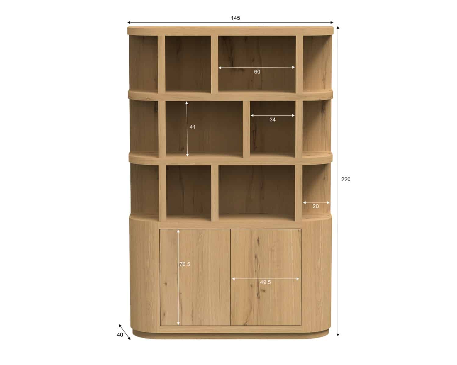 Livingfurn boekenkast Novero 145 cm