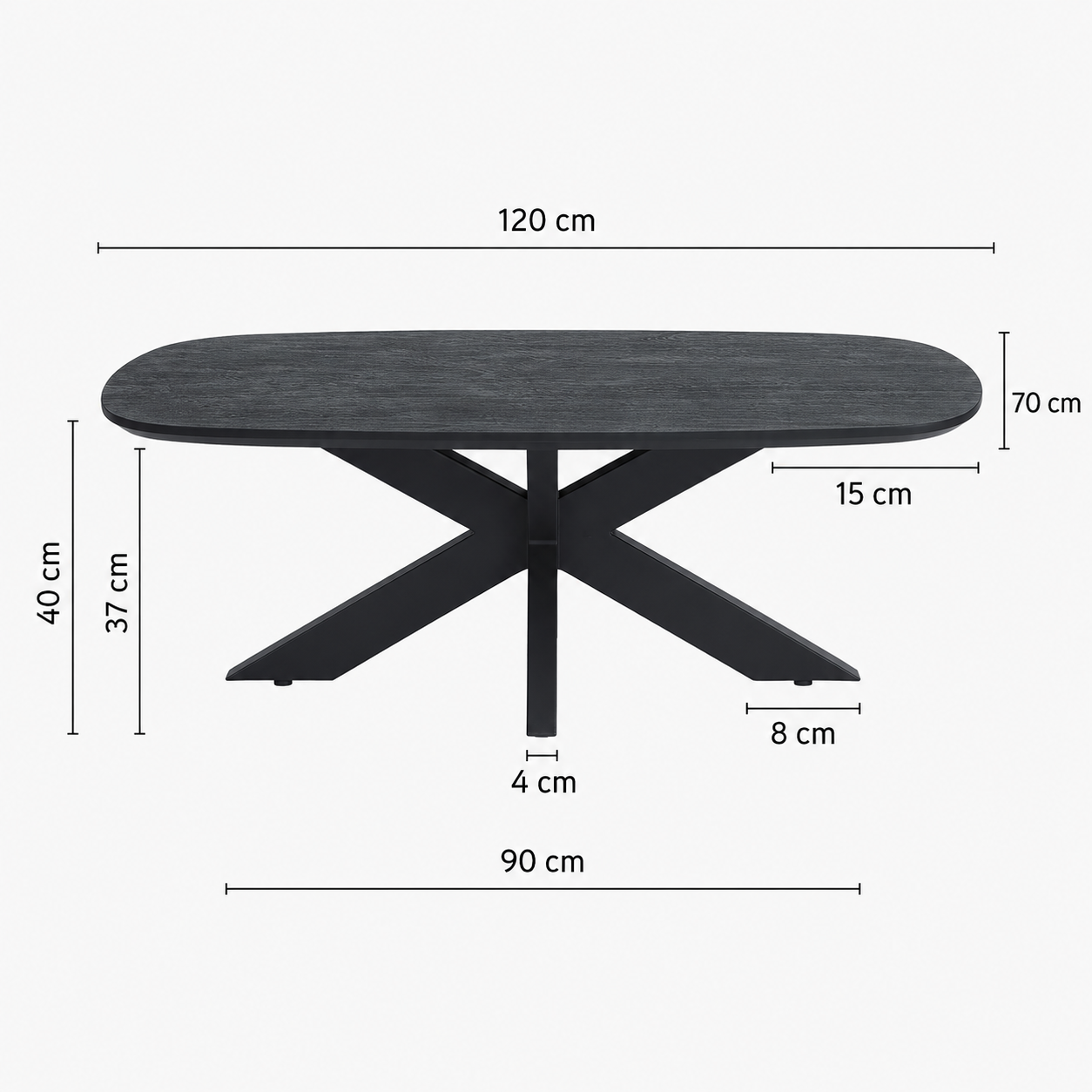 Nijwie MySons Salontafel deens ovaal 120, Acacia Black - Akagi Table Collection